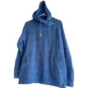 IO Womens Organic Cotton Blend Hoodie Size Large Muted Blue